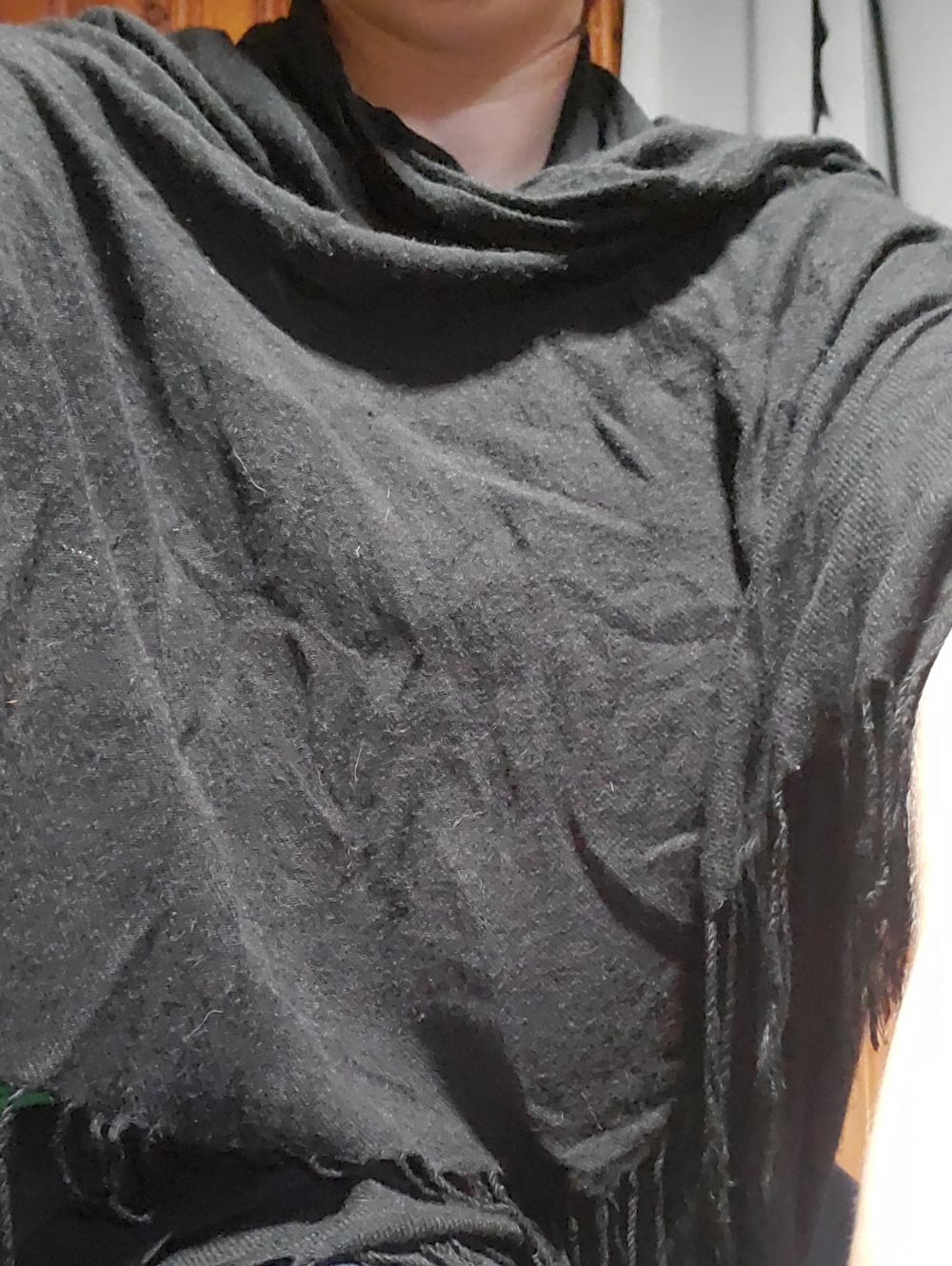 Classic Black Women's Draped Poncho Cape